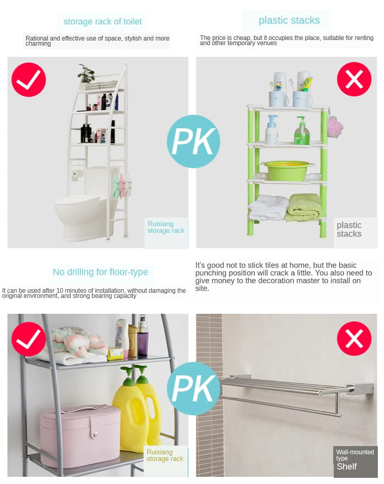 Étagère de rangement pour salle de bain à 3 niveaux gain de place salle de bain argent blanc salon
