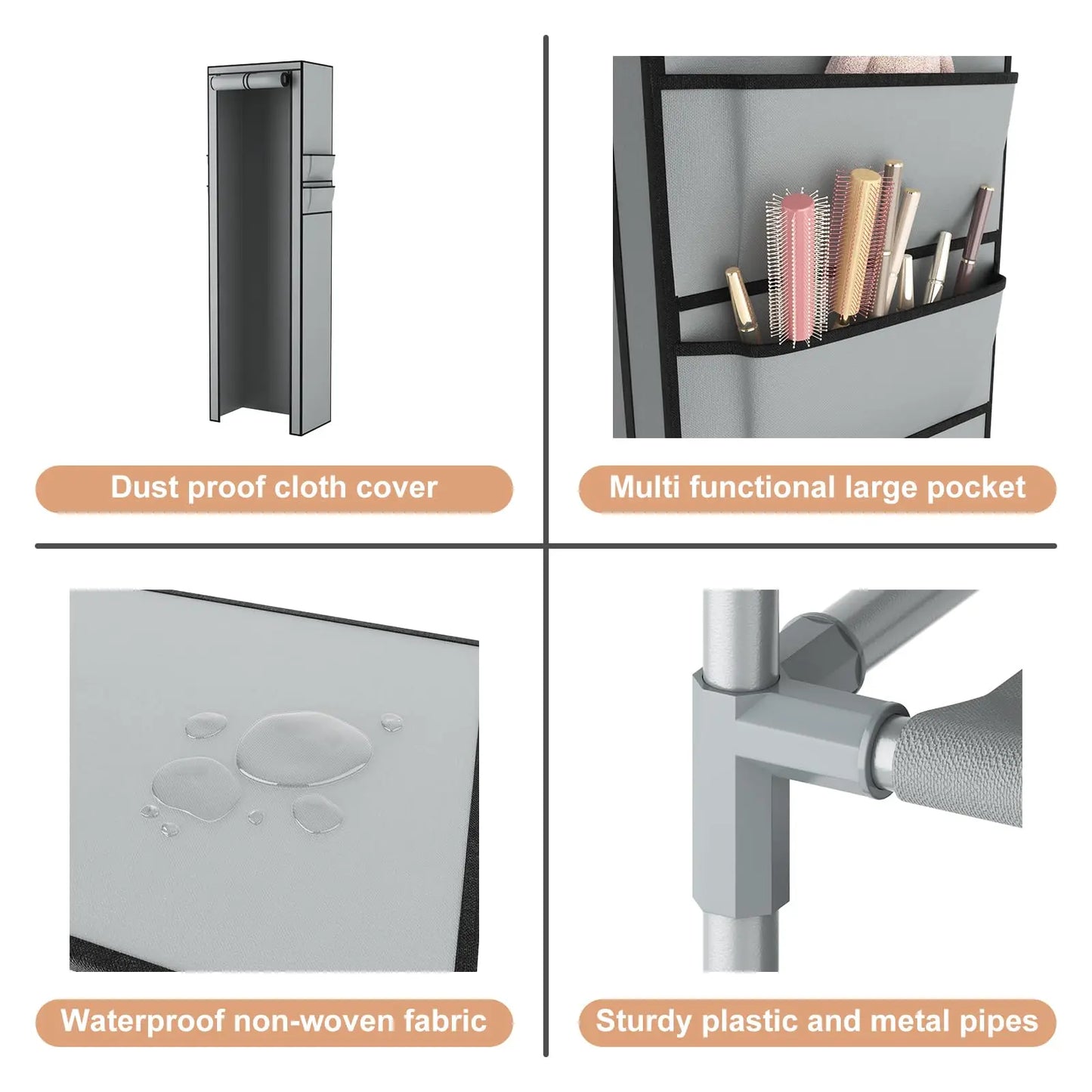 Armoire à Chaussures Pliable avec Fermeture Zippée – Organisateur Multi-Étages Gain de Place