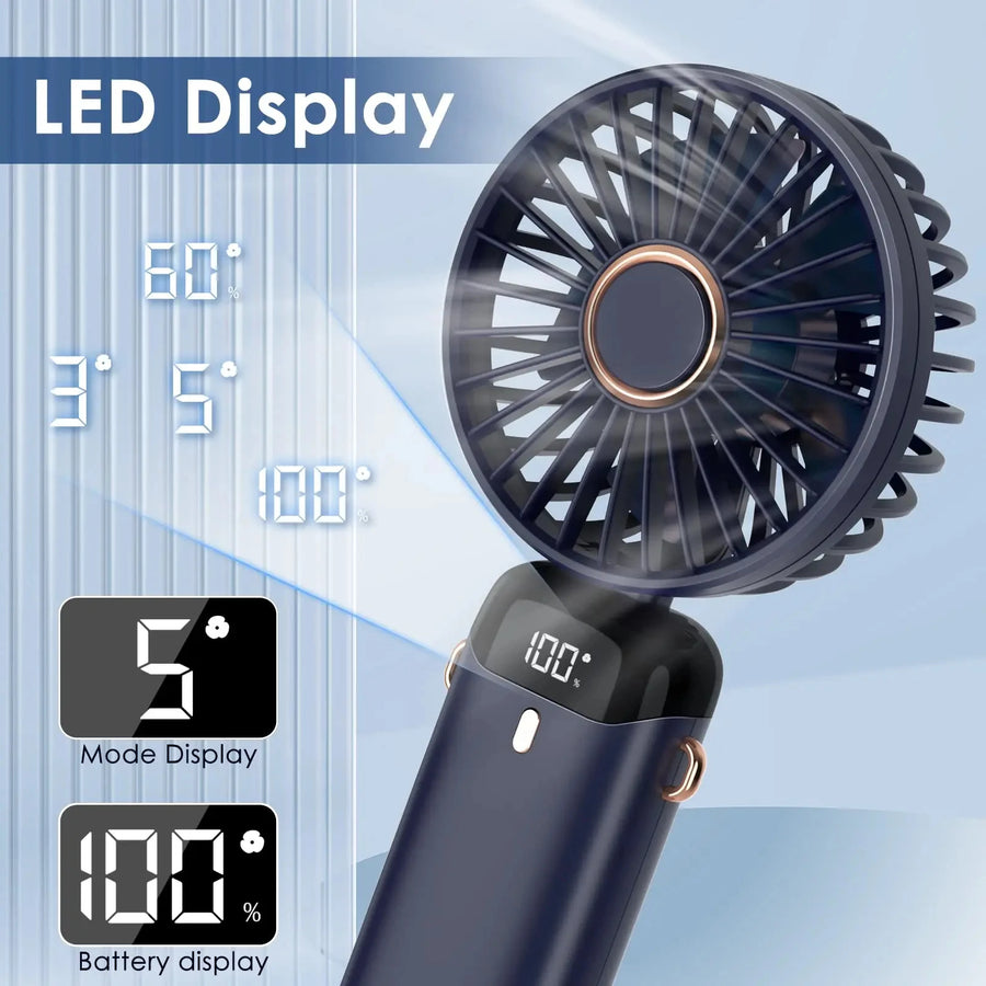 Ventilateur Portable Pliable avec Écran LED
