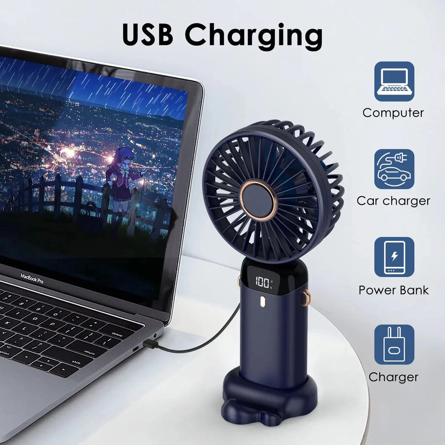 Ventilateur Portable Pliable avec Écran LED