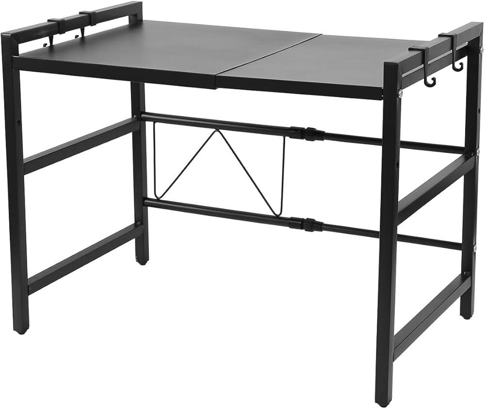 Étagère de micro-ondes extensible (40–65 cm) – Noir