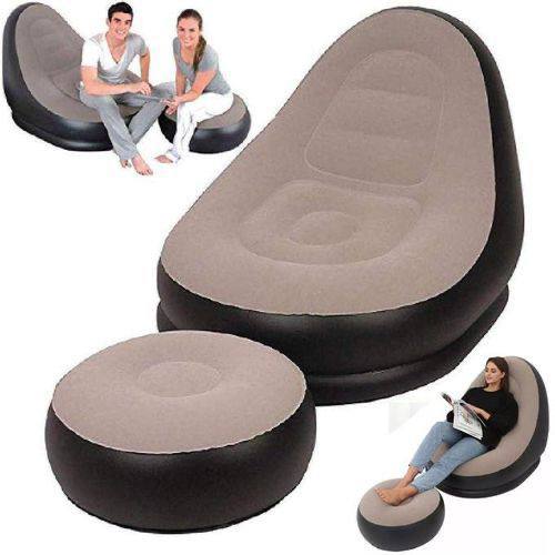 Fauteuil Gonflable Confort Premium avec Pouf