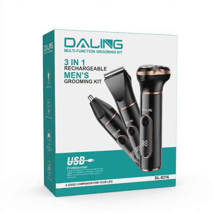 Tondeuse Homme 3 en 1 DALING Rechargeable – Rasoir Électrique, Tondeuse et Coupe-Nez