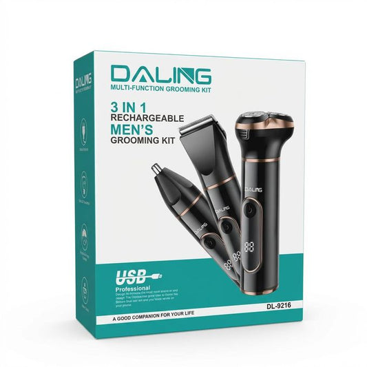 Tondeuse Homme 3 en 1 DALING Rechargeable – Rasoir Électrique, Tondeuse et Coupe-Nez
