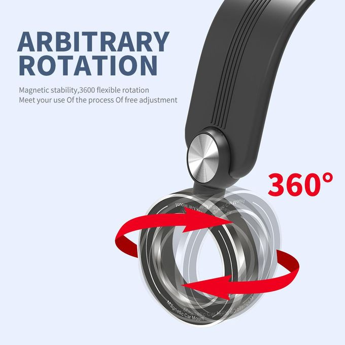 Support Téléphone Magnétique 360° – Fixation Stable et Rotation Complète pour Voiture et Bureau