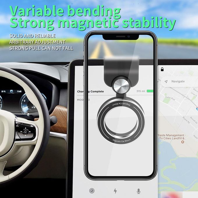 Support Téléphone Magnétique 360° – Fixation Stable et Rotation Complète pour Voiture et Bureau