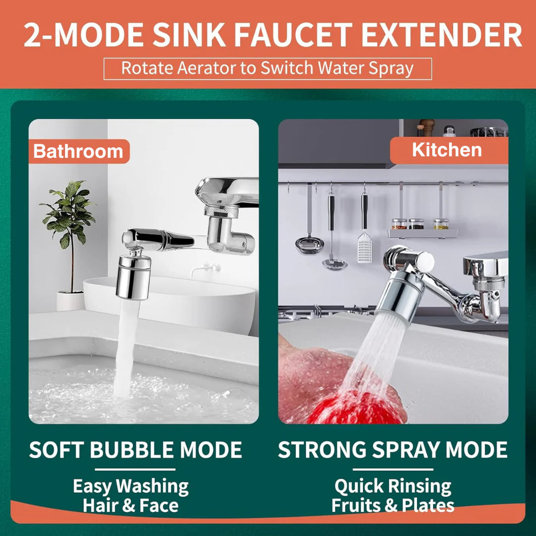 Rallonge de Robinet Flexible 1080° – Double Mode d’Écoulement