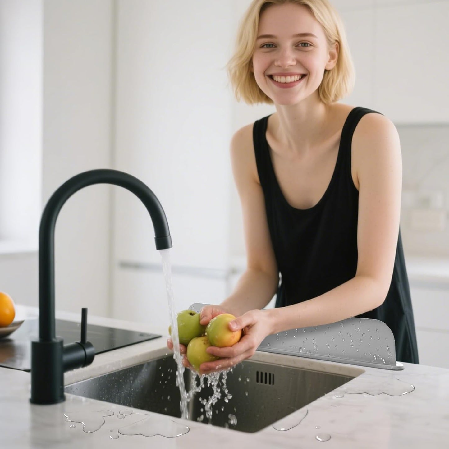 Barrière Anti-Éclaboussures en Silicone pour Évier
