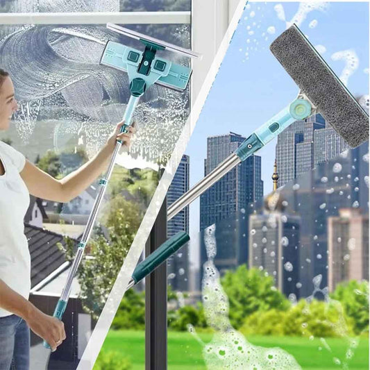 Nettoyeur de Vitres Télescopique 2-en-1