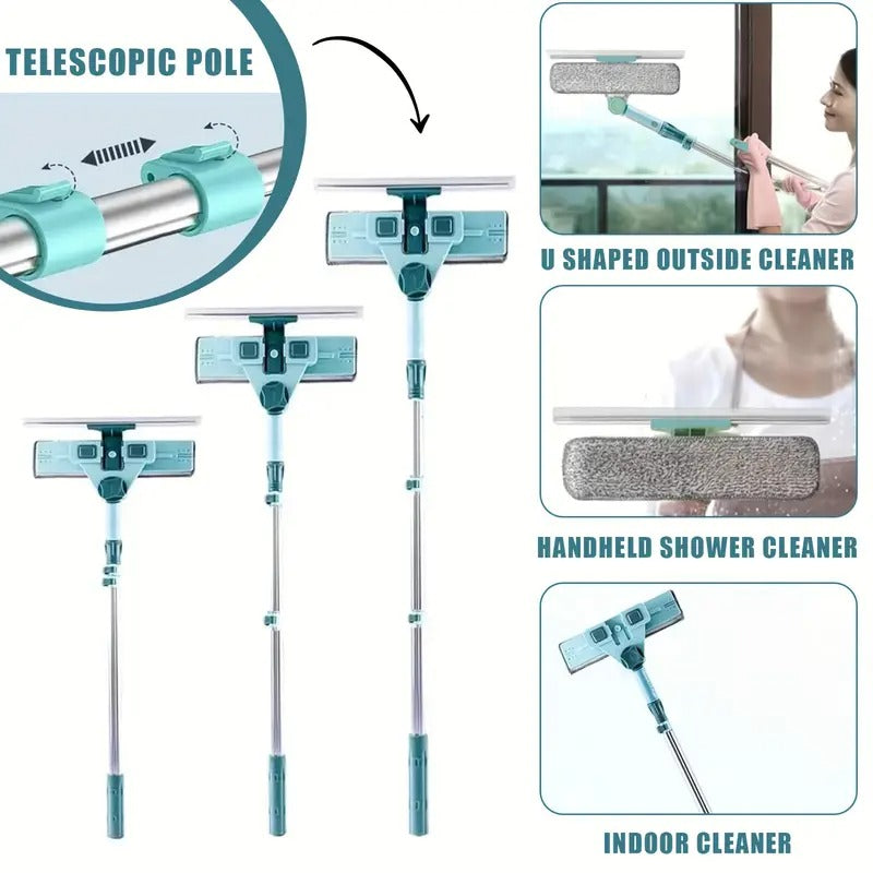 Nettoyeur de Vitres Télescopique 2-en-1