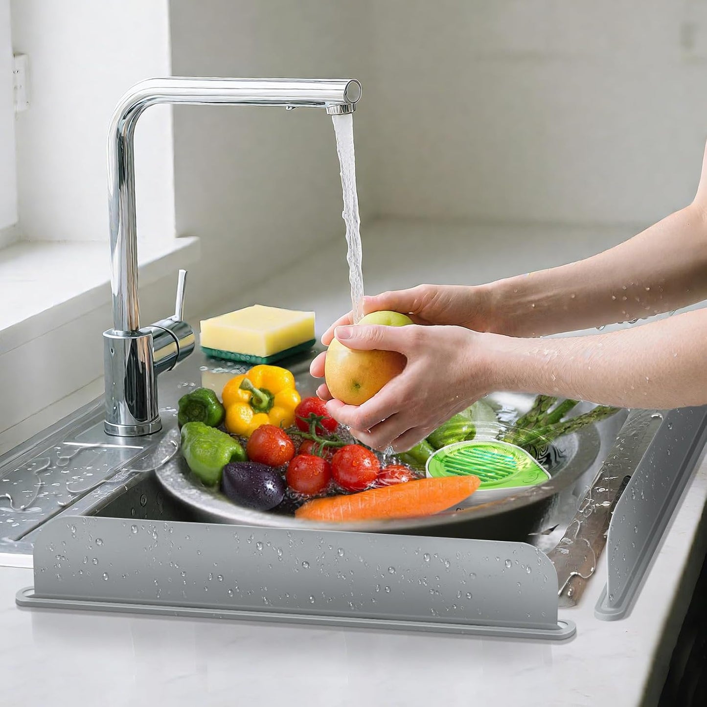 Barrière Anti-Éclaboussures en Silicone pour Évier