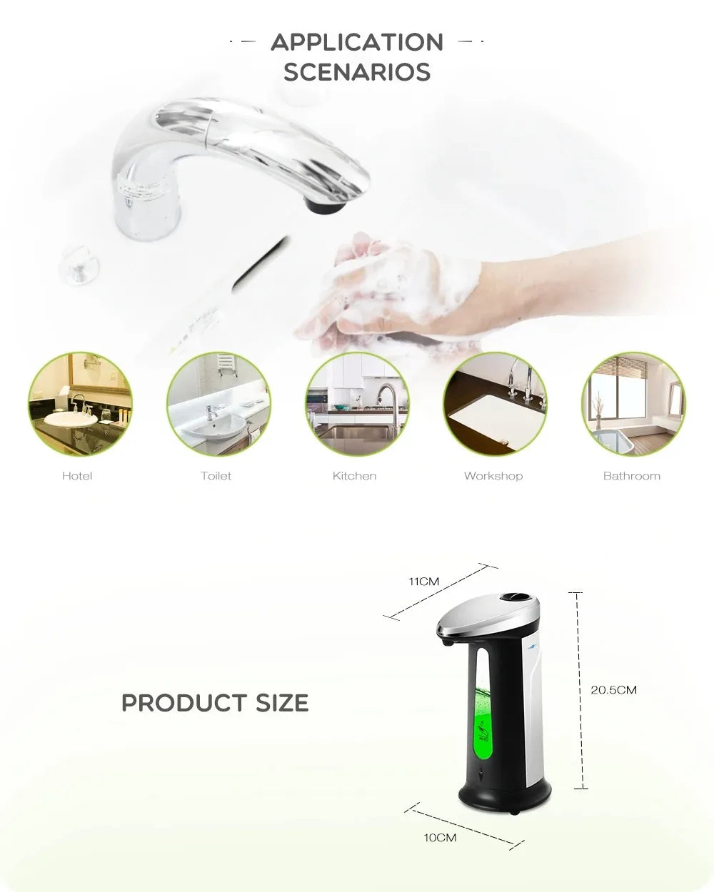distributeur automatique de savon liquide 250ml