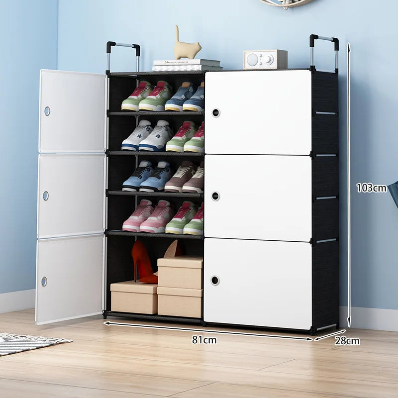 Armoire à Chaussures Moderne avec Portes – Organisateur Gain de Place Multi-Niveaux