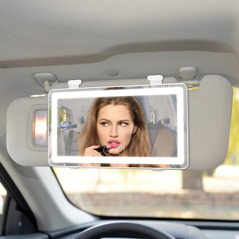 Miroir LED Rechargeable pour Pare-Soleil de Voiture