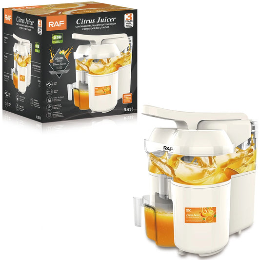 Presse-Agrumes Électrique RAF R-633 – Extracteur de Jus Portable 300ml pour Orange et Citron
