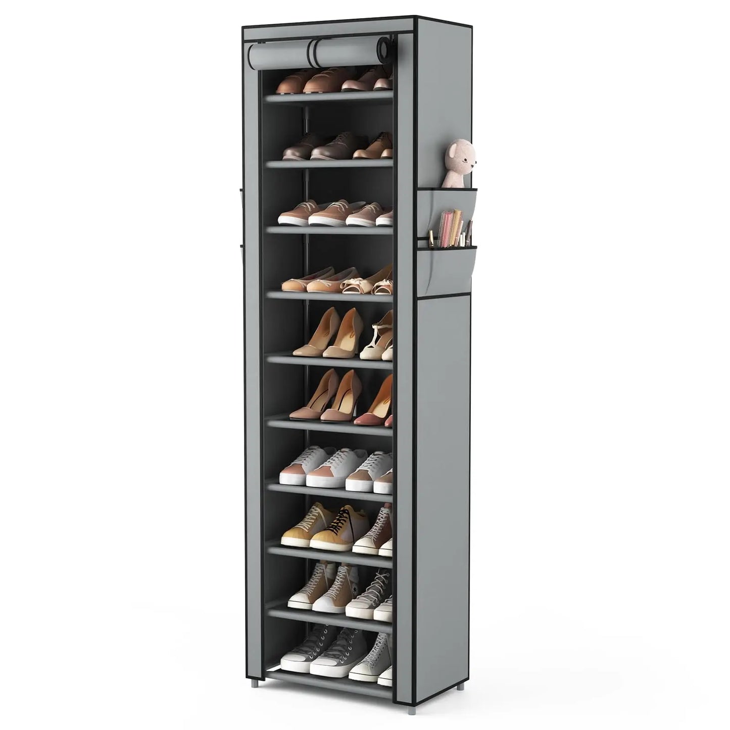 Armoire à Chaussures Pliable avec Fermeture Zippée – Organisateur Multi-Étages Gain de Place