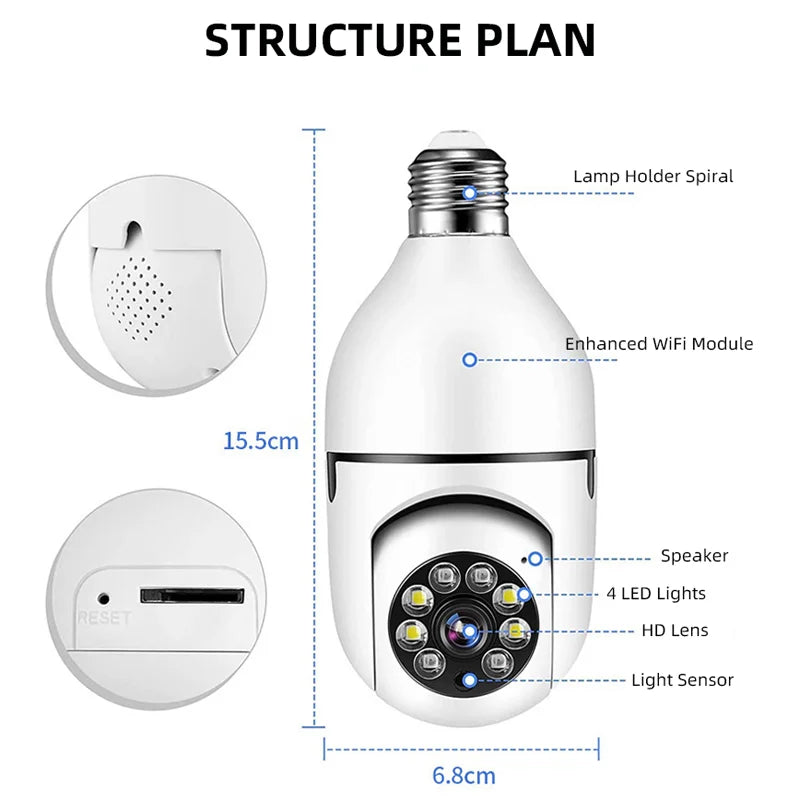 Caméra de Surveillance WiFi 360° HD