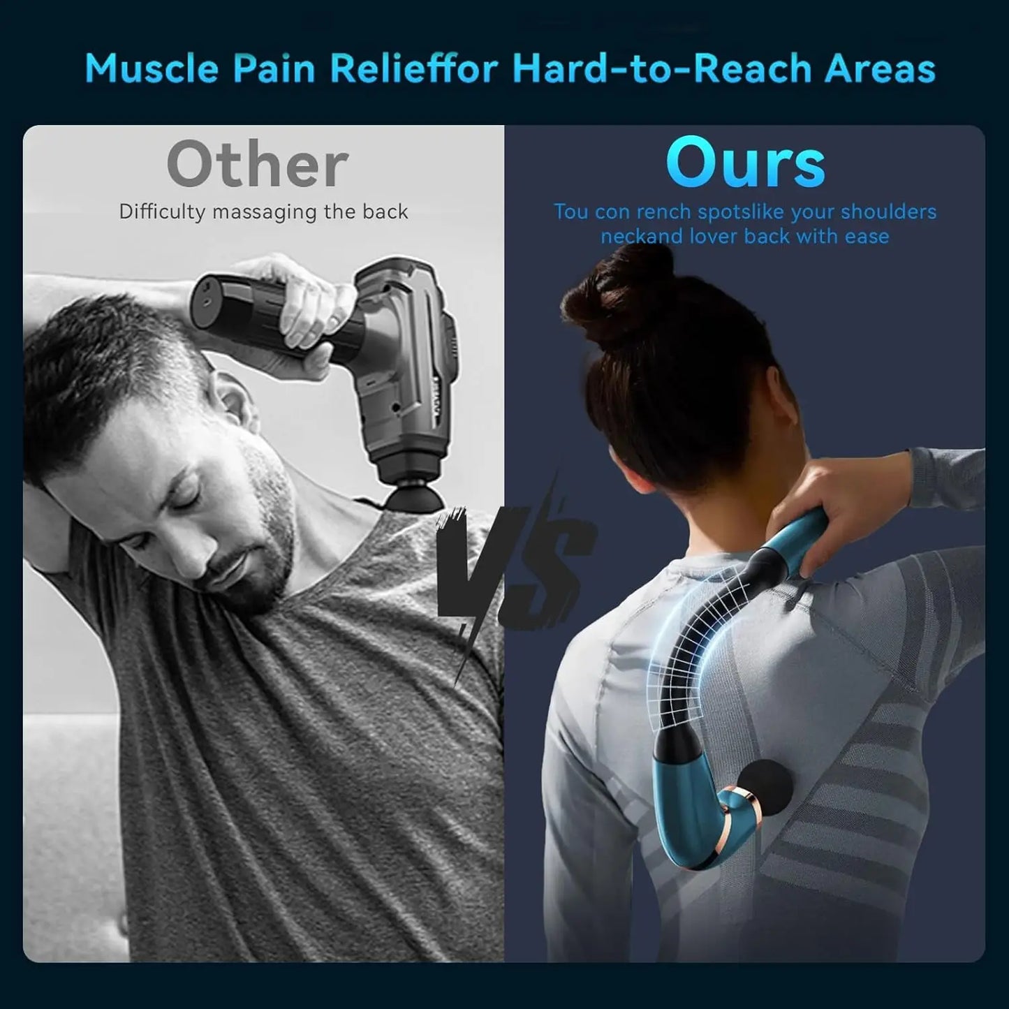 Pistolet de Massage Musculaire Haute Fréquence – Appareil de Massage Profond pour Récupération Sportive