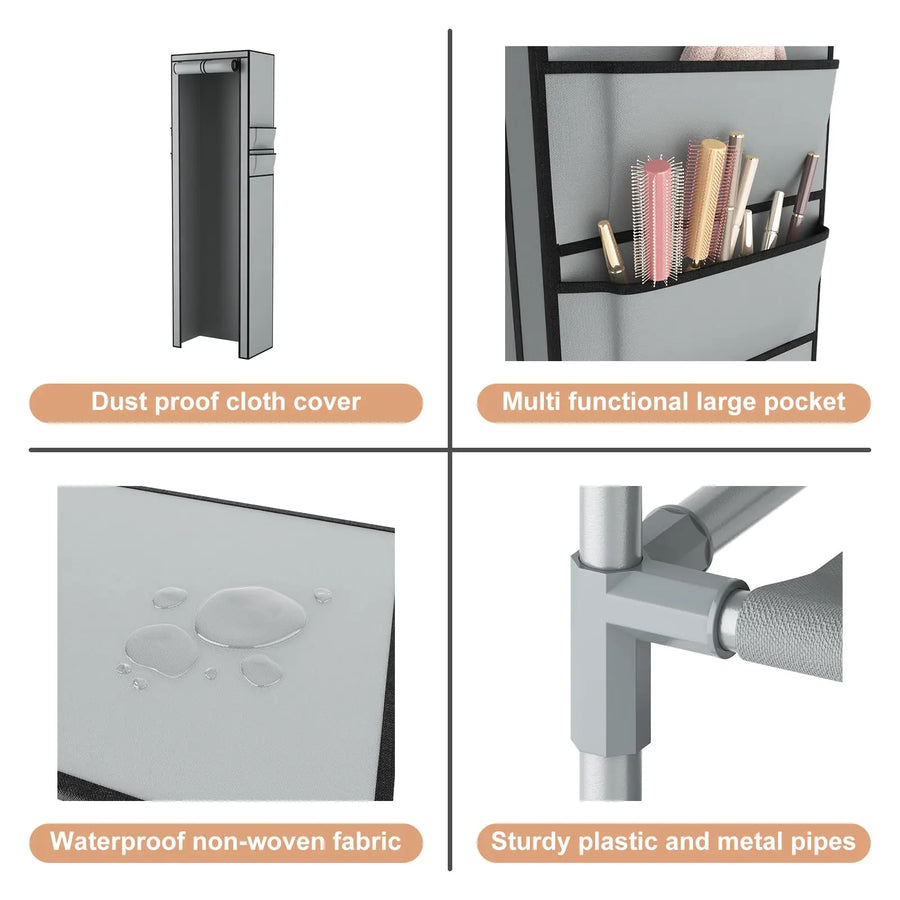 Armoire à Chaussures Pliable avec Fermeture Zippée – Organisateur Multi-Étages Gain de Place