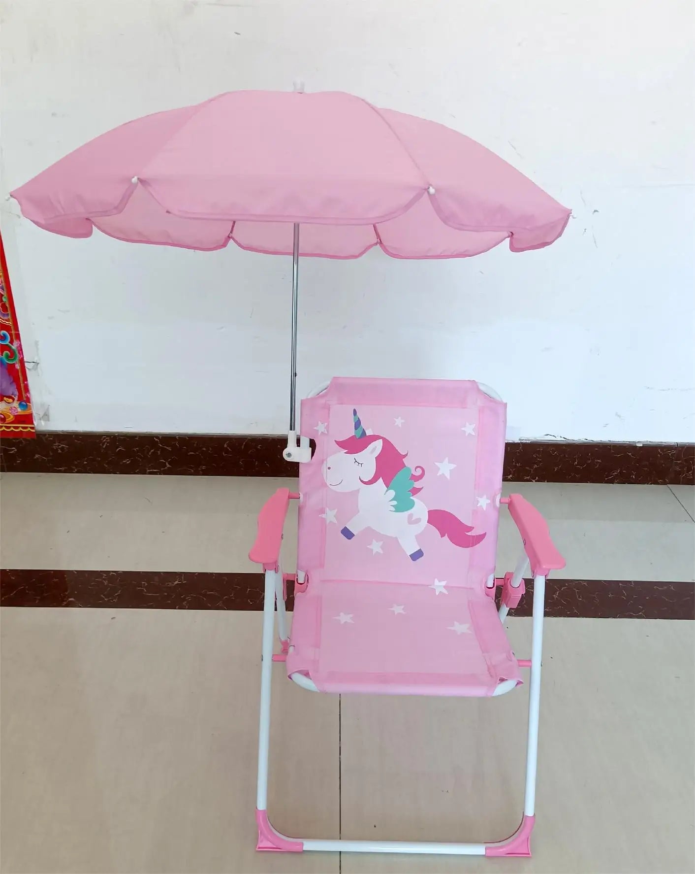Chaise Pliante Enfant avec Parasol Intégré