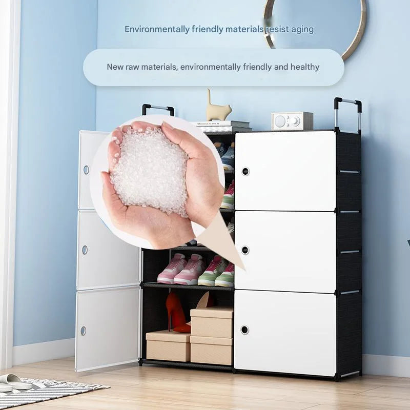 Armoire à Chaussures Moderne avec Portes – Organisateur Gain de Place Multi-Niveaux