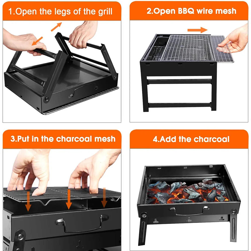 Barbecue Charbon en Acier Inoxydable