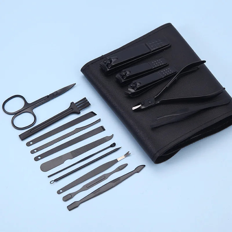 Kit Manucure & Pédicure Professionnel 16 Pièces – Set Complet avec Étui Élégant