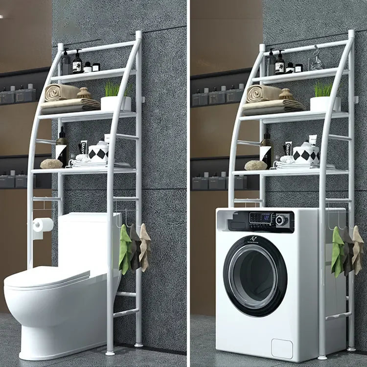 Étagère de rangement pour salle de bain à 3 niveaux gain de place salle de bain argent blanc salon