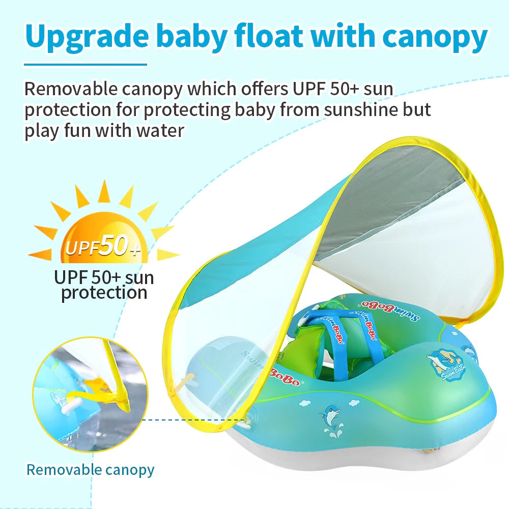 Bouée Bébé avec Pare-Soleil Intégré – Protection & Sécurité dans l’Eau