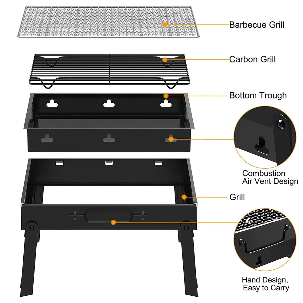 Barbecue Charbon en Acier Inoxydable