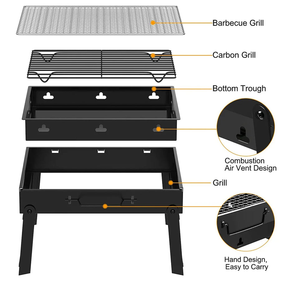Barbecue Charbon en Acier Inoxydable