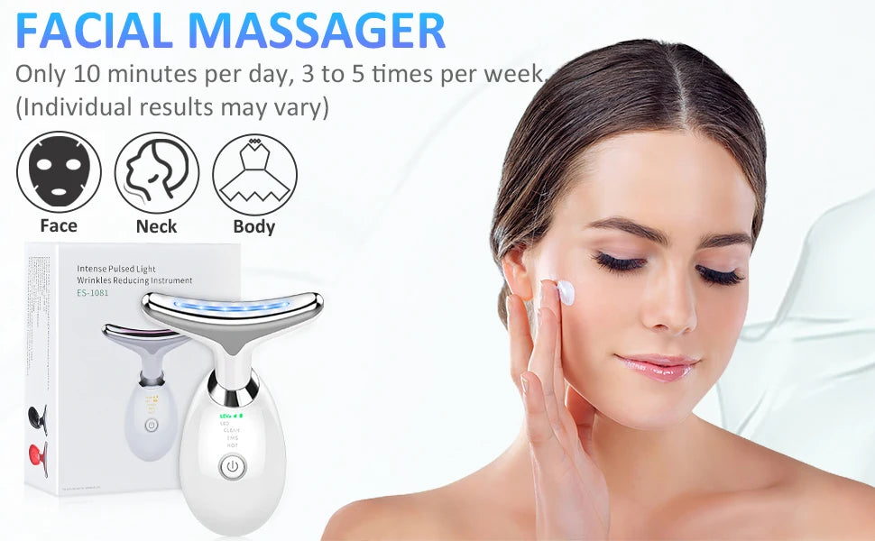 Masseur Facial Anti Double Menton avec Lumière LED