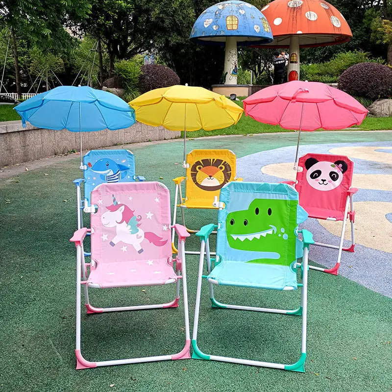 Chaise Pliante Enfant avec Parasol Intégré