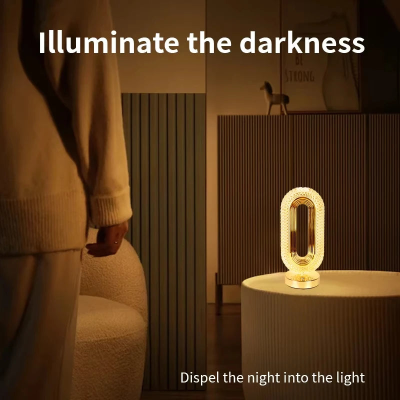 Lampe Cristal LED Tactile – Élégance et Ambiance Lumineuse pour Votre Chambre