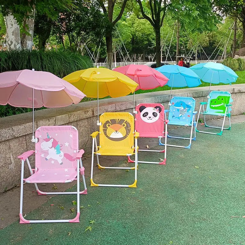 Chaise Pliante Enfant avec Parasol Intégré