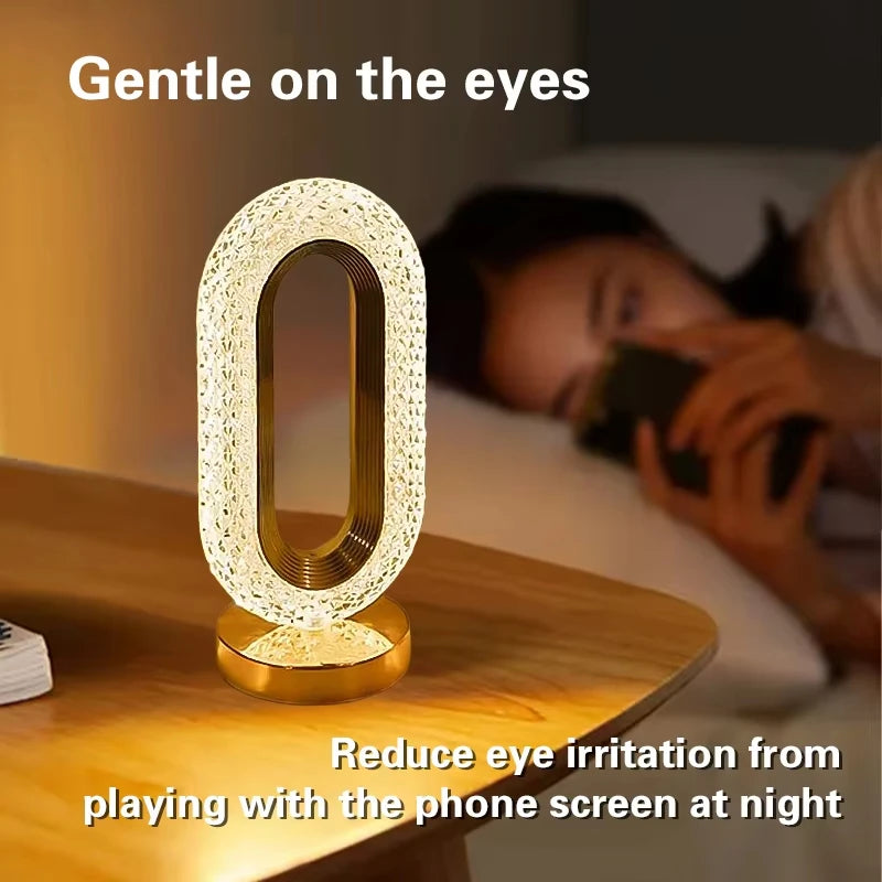 Lampe Cristal LED Tactile – Élégance et Ambiance Lumineuse pour Votre Chambre