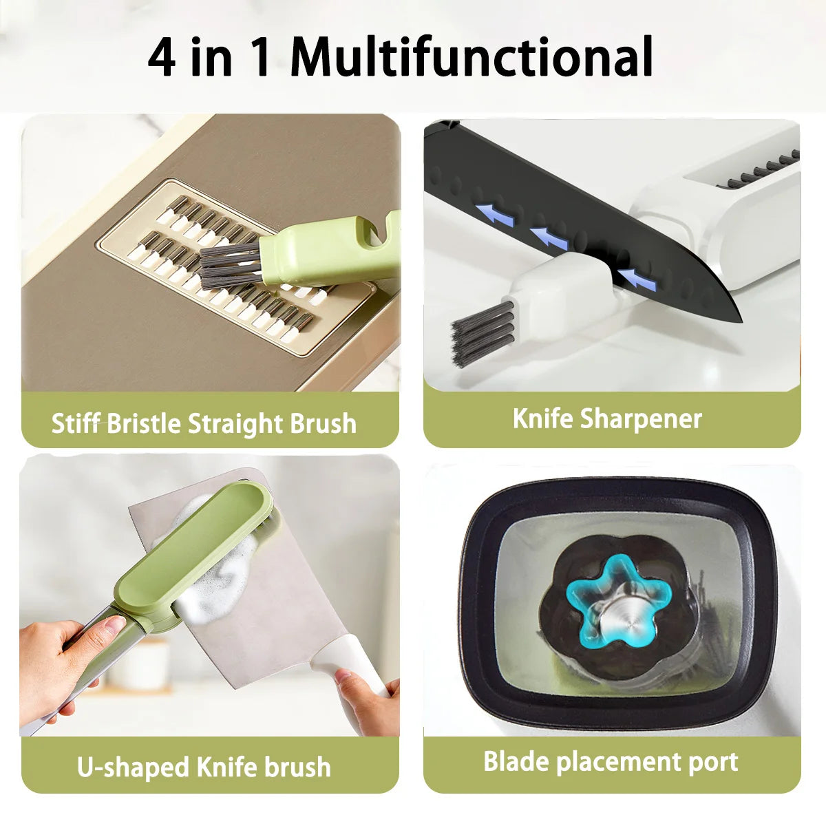 Brosse Multifonction 4 en 1 pour Couteaux