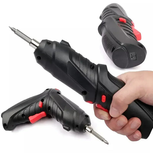 Tournevis Électrique Sans Fil 2-en-1 Pliable Rechargeable USB avec Kit d’Embouts