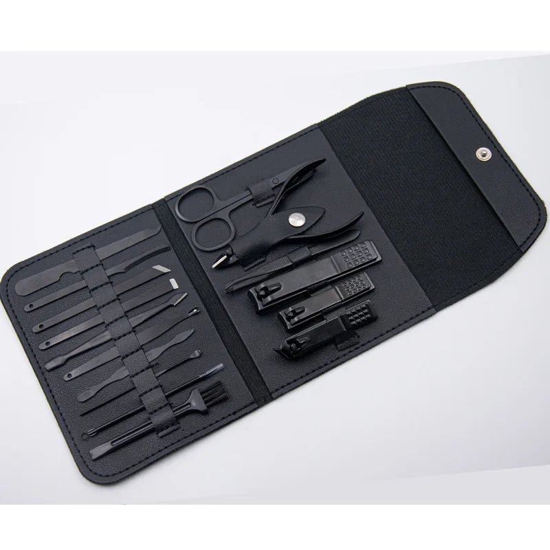 Kit Manucure & Pédicure Professionnel 16 Pièces – Set Complet avec Étui Élégant