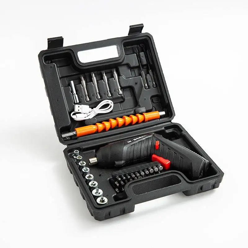 Tournevis Électrique Sans Fil 2-en-1 Pliable Rechargeable USB avec Kit d’Embouts