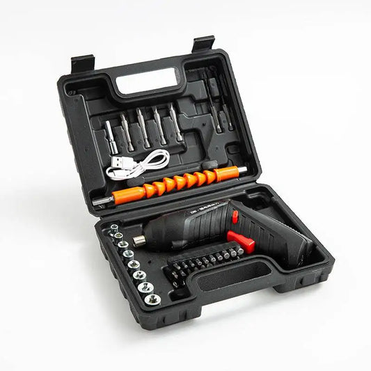 Tournevis Électrique Sans Fil 2-en-1 Pliable Rechargeable USB avec Kit d’Embouts