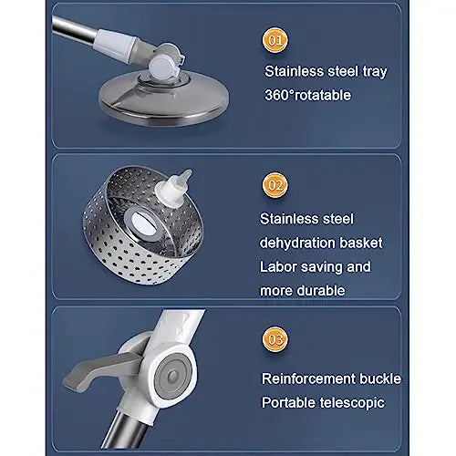 Balai Rotatif 360° Double Fonction avec Seau Séparé – Système de Nettoyage Intelligent