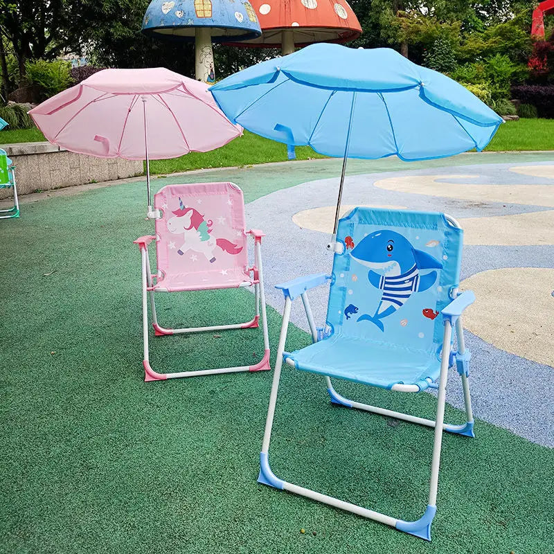 Chaise Pliante Enfant avec Parasol Intégré