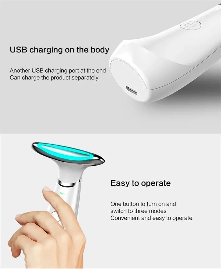 Masseur Facial Anti Double Menton avec Lumière LED