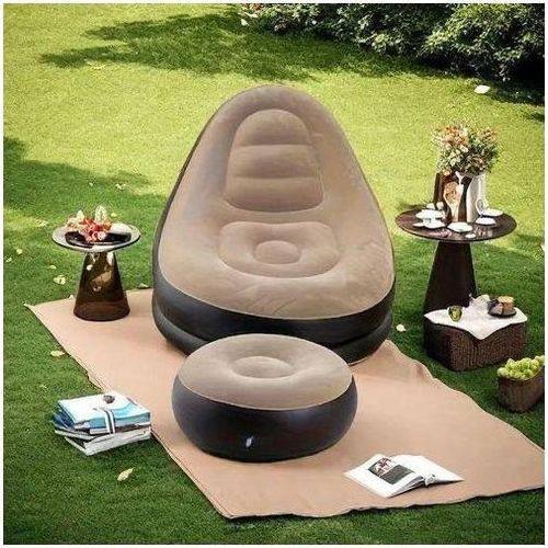 Fauteuil Gonflable Confort Premium avec Pouf