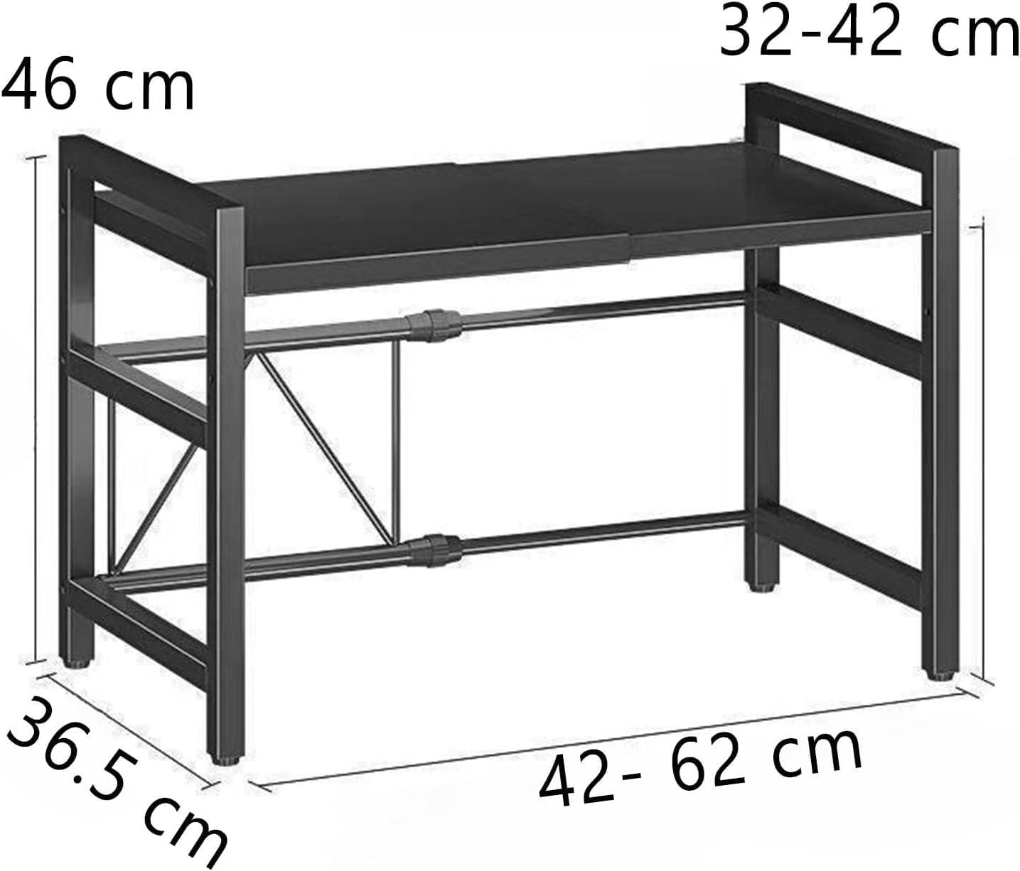 Étagère de micro-ondes extensible (40–65 cm) – Noir