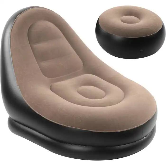 Fauteuil Gonflable Confort Premium avec Pouf